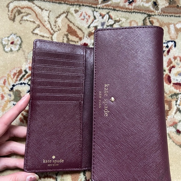 Kate Spade Burgundy Saffiano Leather Wallet - Picture 5 of 9